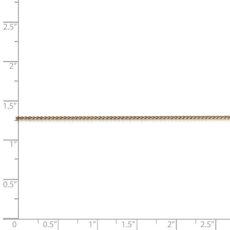 14K 10 inch 1.05mm Diamond-cut Spiga with Lobster Clasp Anklet PEN157