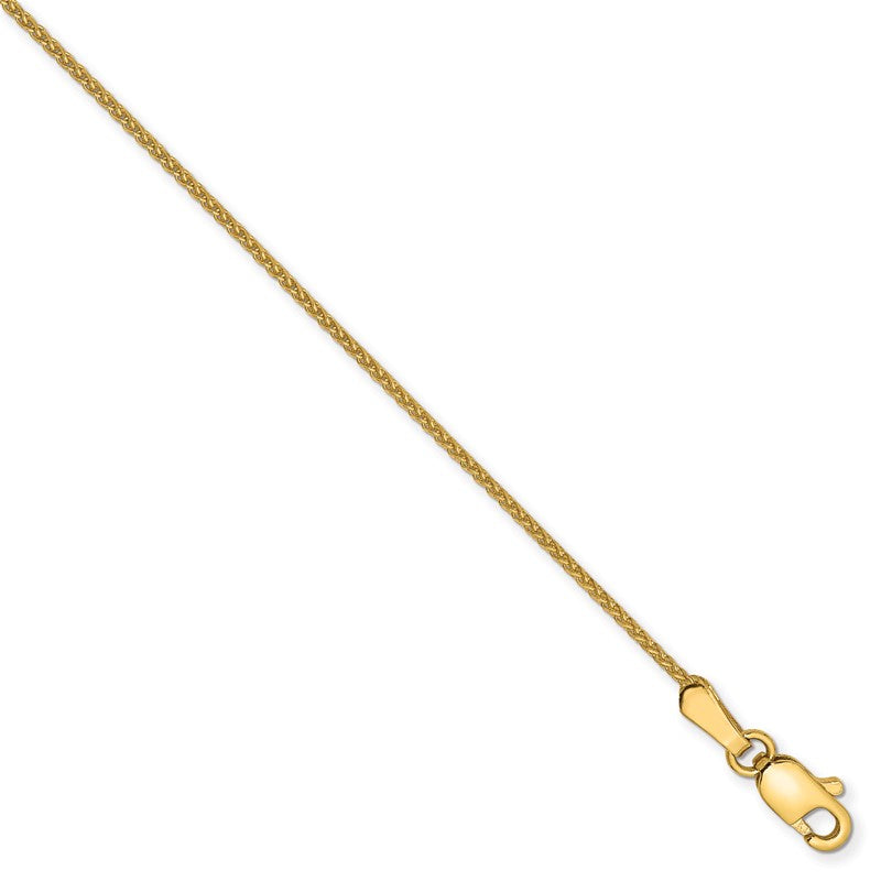 14K 10 inch 1.05mm Diamond-cut Spiga with Lobster Clasp Anklet PEN157