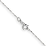 14K White Gold 14 inch .6mm Diamond-cut Round Open Link Cable with Spring Ring Clasp Chain PEN145