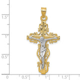 14k Two-tone Diamond-cut Crucifix Pendant C2005