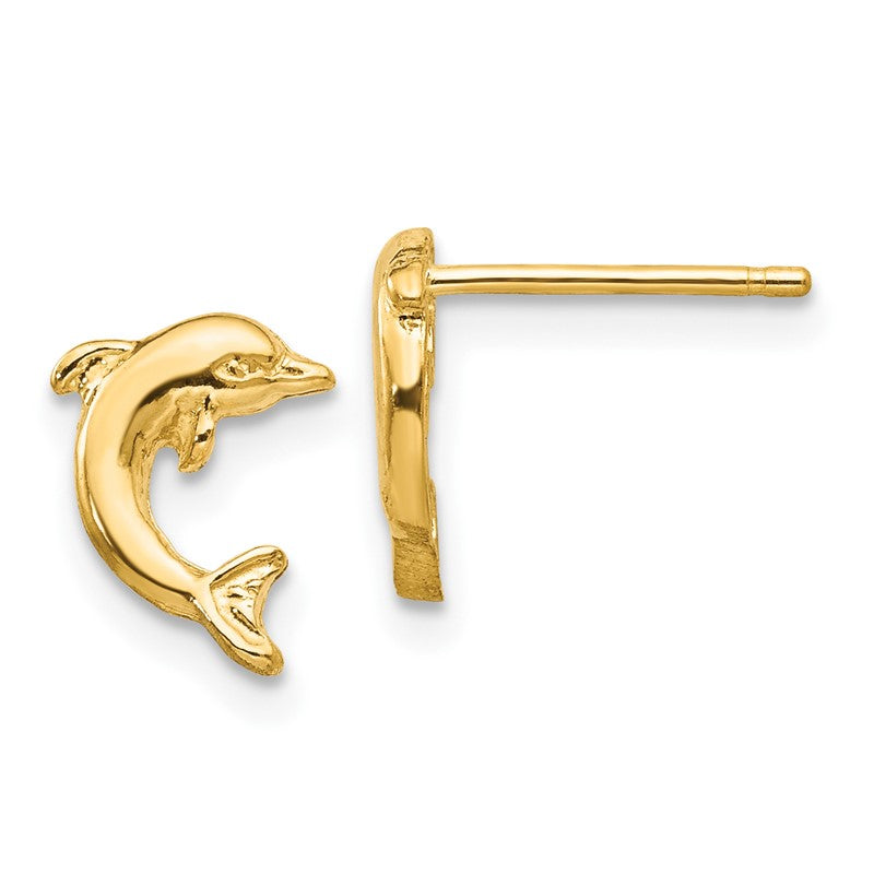 14k Mini Jumping Dolphin Post Earrings TE620