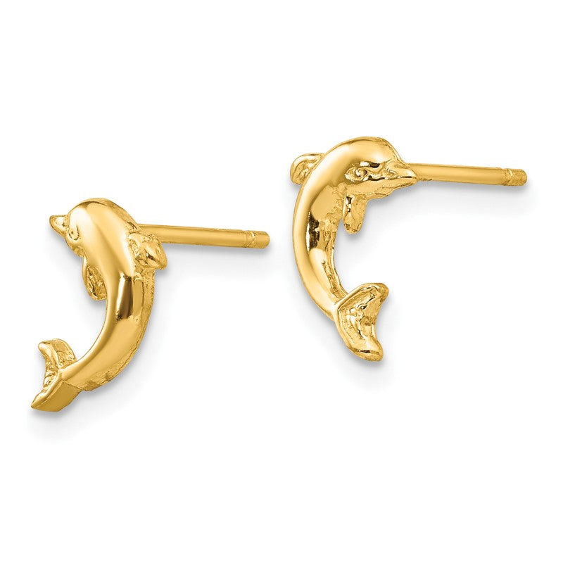 14k Mini Jumping Dolphin Post Earrings TE620