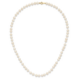 14k 5-6mm White Semi-Round Freshwater Cultured Pearl 12 inch Necklace XF452