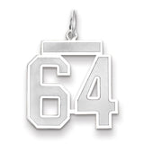 14kw Medium Satin Number 64 Charm WSM64