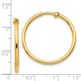 14k 2x25mm Polished Tube Hoop Non-pierced Earrings X95