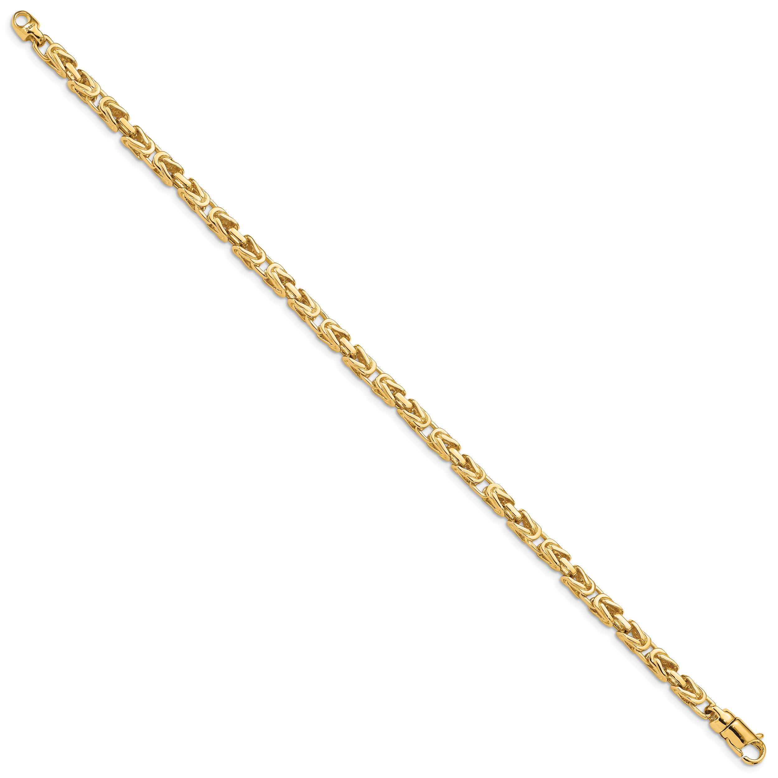 14K 18 inch 4.1mm Hand Polished Byzantine Link with Lobster Clasp Chain LK744