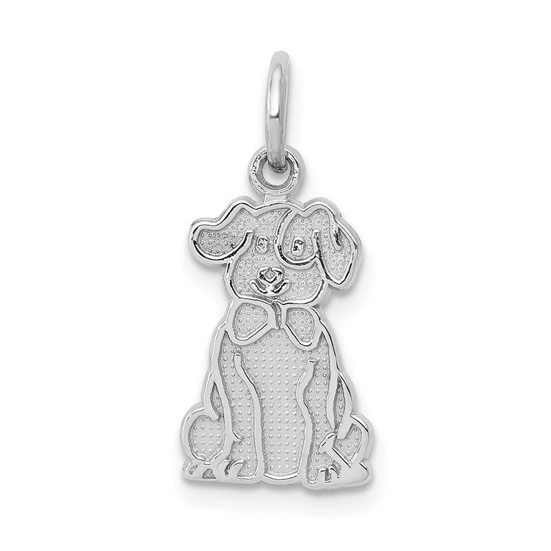 14k White Gold Puppy Charm K3386