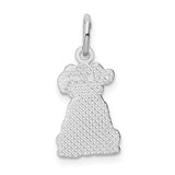 14k White Gold Puppy Charm K3386