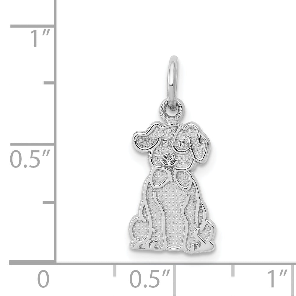 14k White Gold Puppy Charm K3386