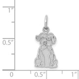 14k White Gold Puppy Charm K3386