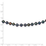 14k 5-6mm Black Near-Round Freshwater Cultured Pearl 16 inch Necklace BPN050