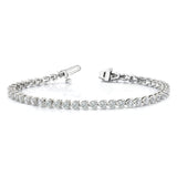 14k White Gold Complete 4.3 carat Round AA Diamond 3-prong 7 inch Tennis Bracelet X2839WAA