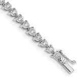 14k White Gold Complete 1 carat Diamond Illusion Setting 7 inch Tennis Bracelet BM4655