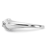 14k White Gold Polished AAA Diamond Ring Y1686AAA