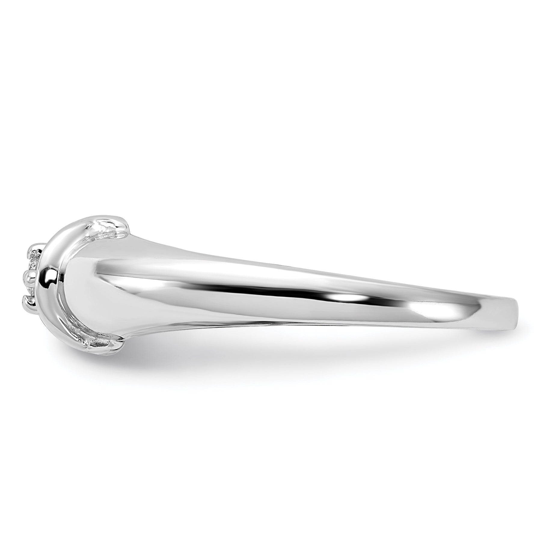 14k White Gold Polished AAA Diamond Ring Y1686AAA