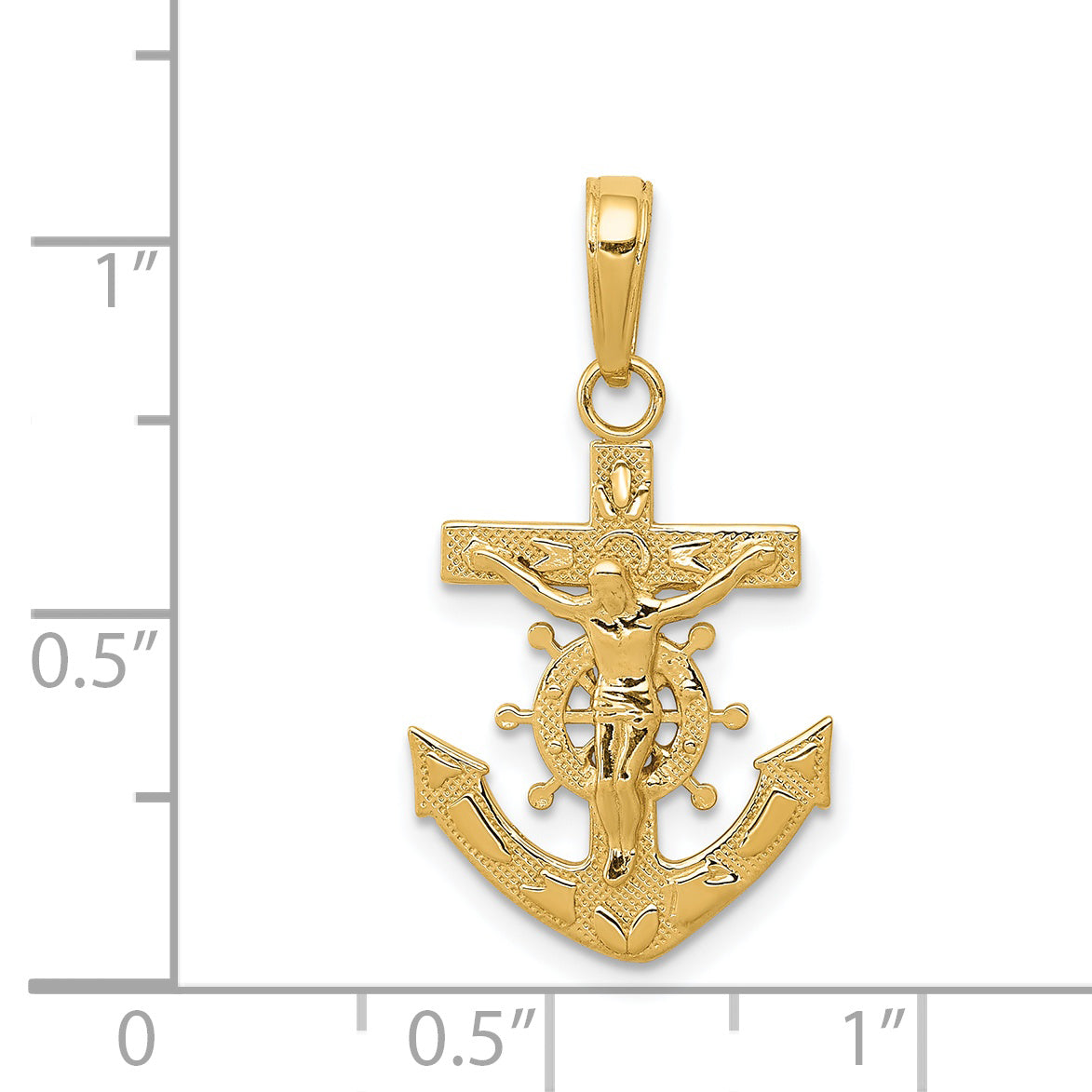 14k Mariners Crucifix Pendant D3698