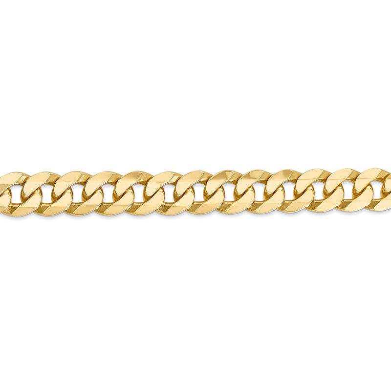 14K 26 inch 9.5mm Flat Beveled Curb with Lobster Clasp Chain FBU250