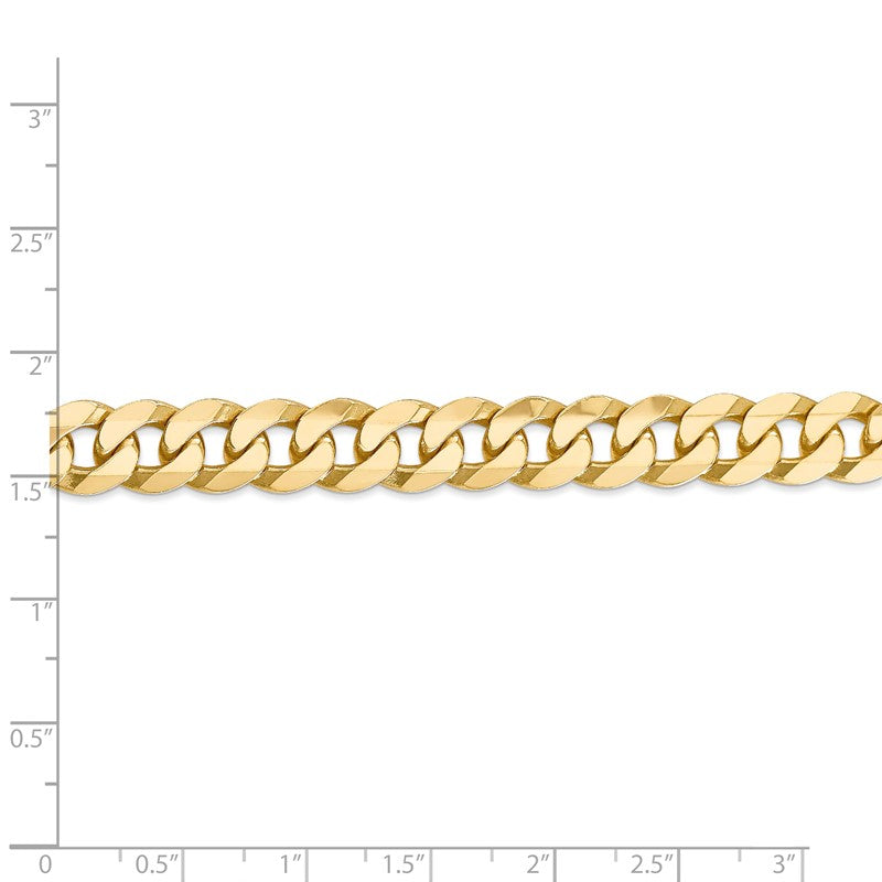 14K 26 inch 9.5mm Flat Beveled Curb with Lobster Clasp Chain FBU250