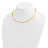 14k Polished 3mm Standard Weight 16 inch Domed Omega Necklace OD3