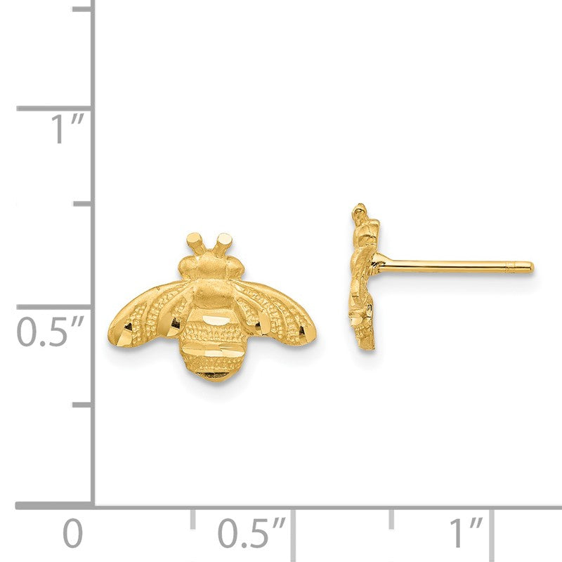 14K Diamond-cut Bee Post Earrings TF1551