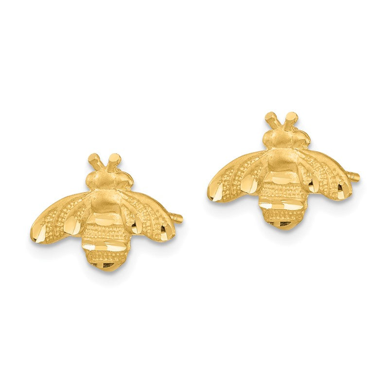 14K Diamond-cut Bee Post Earrings TF1551