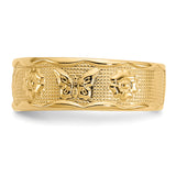 14k Flower  and Butterfly Toe Ring R564