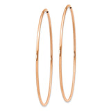 14k Rose Gold 1.2x54mm Polished Endless Tube Hoop Earrings XY1242