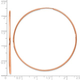 14k Rose Gold 1.2x54mm Polished Endless Tube Hoop Earrings XY1242