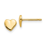14K Polished Heart Post Earrings YE301