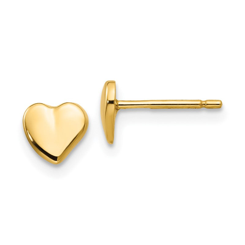 14K Polished Heart Post Earrings YE301