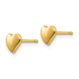 14K Polished Heart Post Earrings YE301