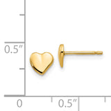14K Polished Heart Post Earrings YE301