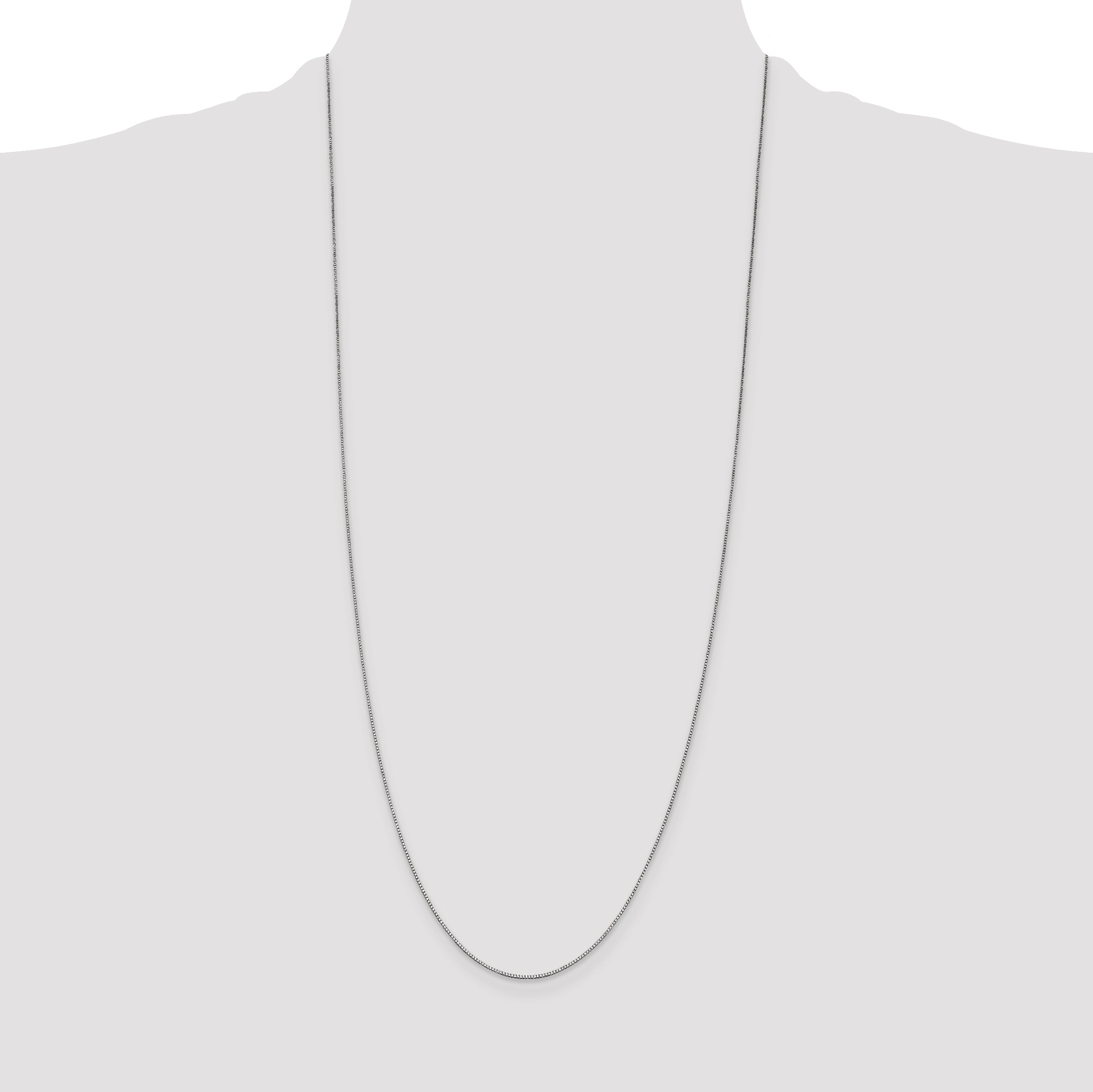 14K White Gold 14 inch .7mm Box with Lobster Clasp Chain WLB050L