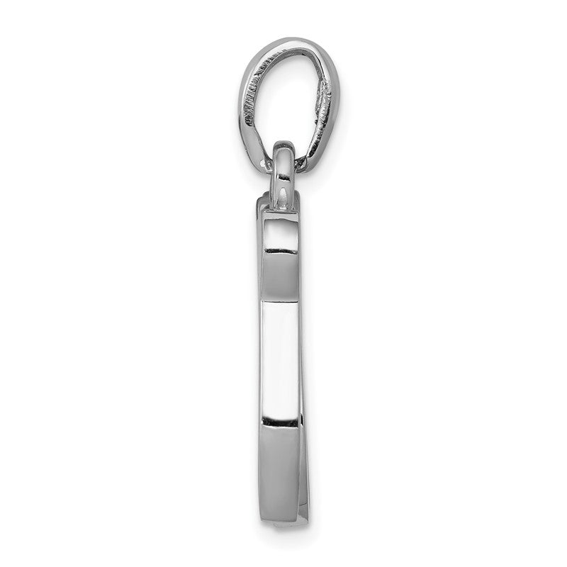 14K White Gold Chai Life Pendant K528