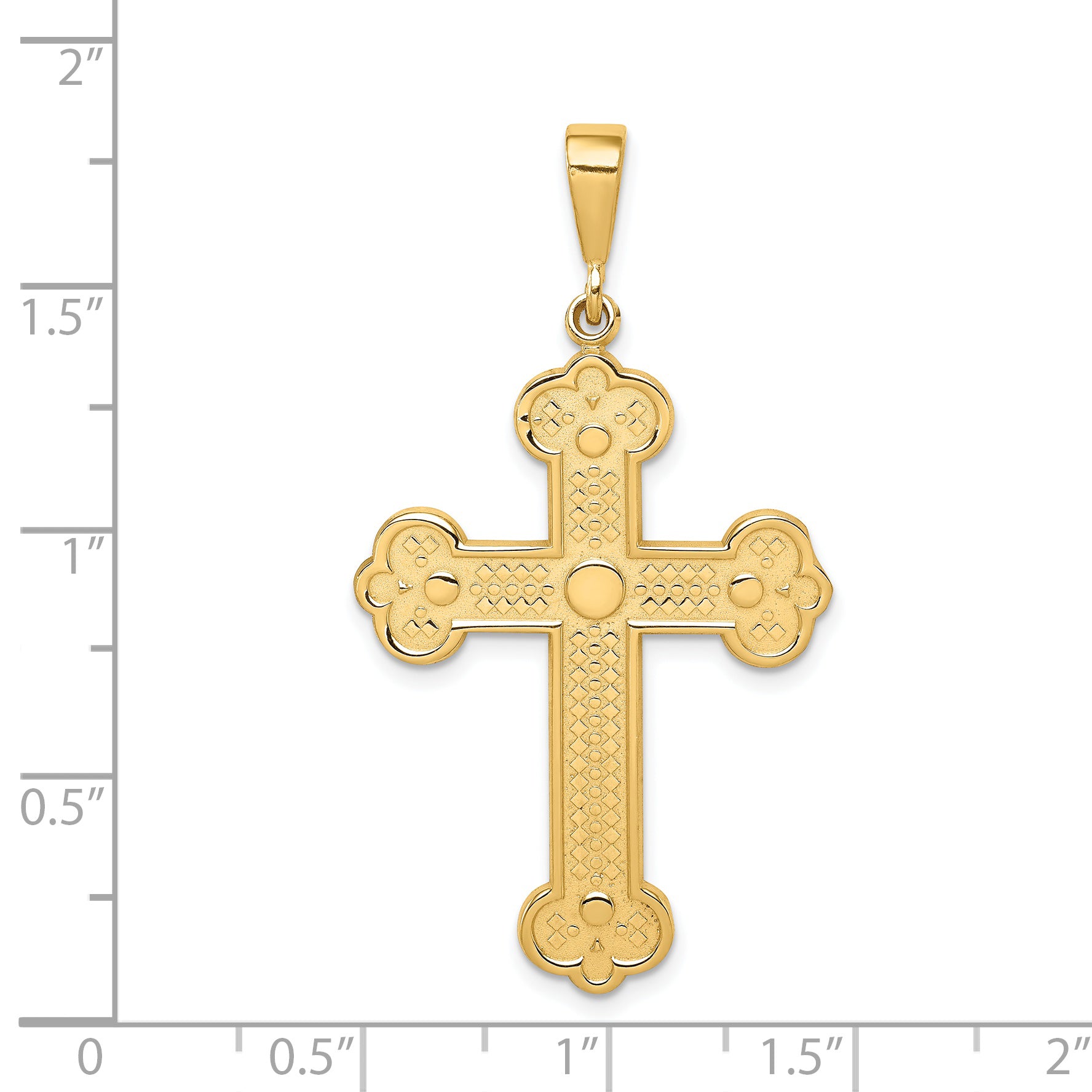 14k Budded Cross Pendant C1474