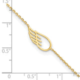 14K Cut-out Wing 10 inch Plus 1 inch Extender - Total 11 inch Anklet ANK299