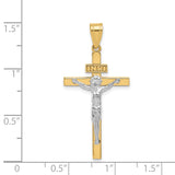14K Two-tone INRI Crucifix Pendant D3668
