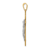 14K Two-tone INRI Crucifix Pendant D3668