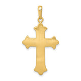 14k Two-tone Fleur De Lis Cross Pendant D1559