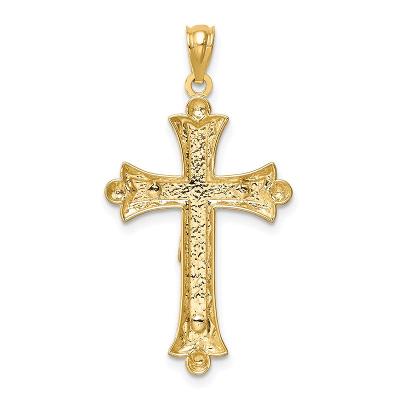 14K Two-Tone Florentine Crucifix Pendant C4704