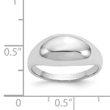14k White Gold Polished Dome Ring R389