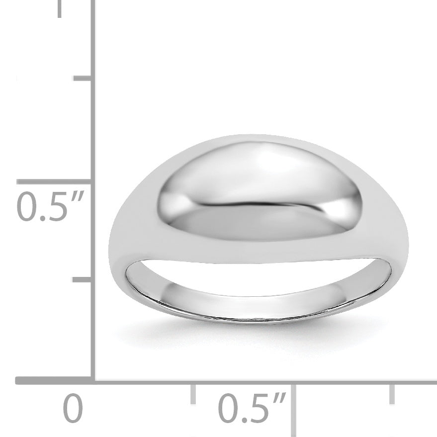 14k White Gold Polished Dome Ring R389