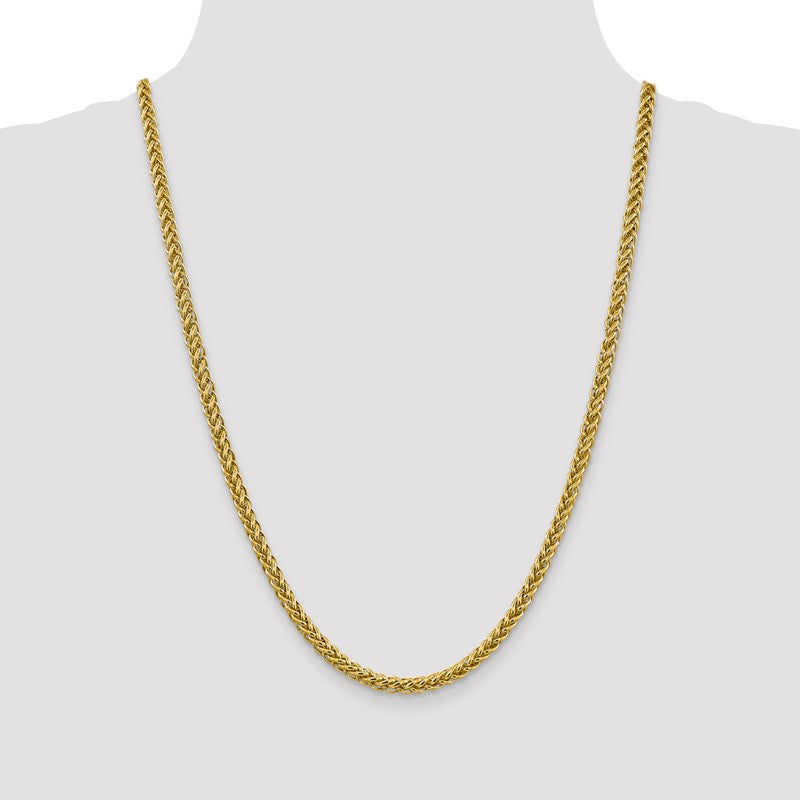 14K 26 inch 4.65mm Semi-Solid 3-Wire Wheat with Lobster Clasp Chain BC178