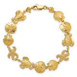 14k Polished Sea Life Theme 7.25 inch Bracelet FB1111