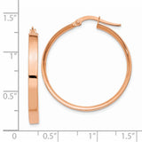 14K Rose Gold 3x29mm Tube Hoop Earrings PRE560