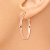 14K Rose Gold 3x29mm Tube Hoop Earrings PRE560