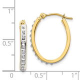 14k Diamond Fascination Diamond Dust/Accent 2x19mm Oval Hoop Earrings DF234