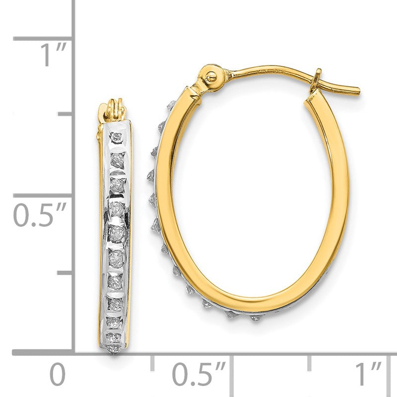 14k Diamond Fascination Diamond Dust/Accent 2x19mm Oval Hoop Earrings DF234