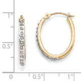 14k Diamond Fascination Diamond Dust/Accent 2x19mm Oval Hoop Earrings DF234