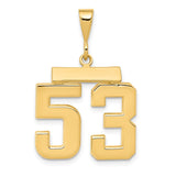 14k Medium Polished Number 53 Charm MP53